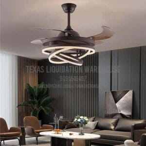 42-inch LED light ceiling fan-retractable and adjustable smart three-color